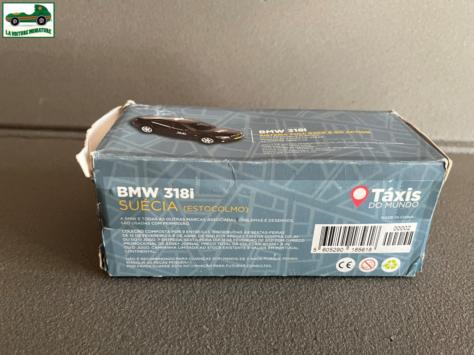 Voiture Miniature BMW 318i Stockholm Taxi du Monde Welly au 1/38