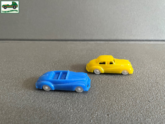 Ancienne Miniature Voiture Lot de 2 Premiere Serie Plastique Norev 1950 1/66