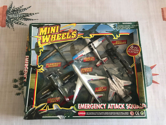Avion miniature Set de 6 Emergency Attack Squad Mini Wheels Supreme NO. 906 AC