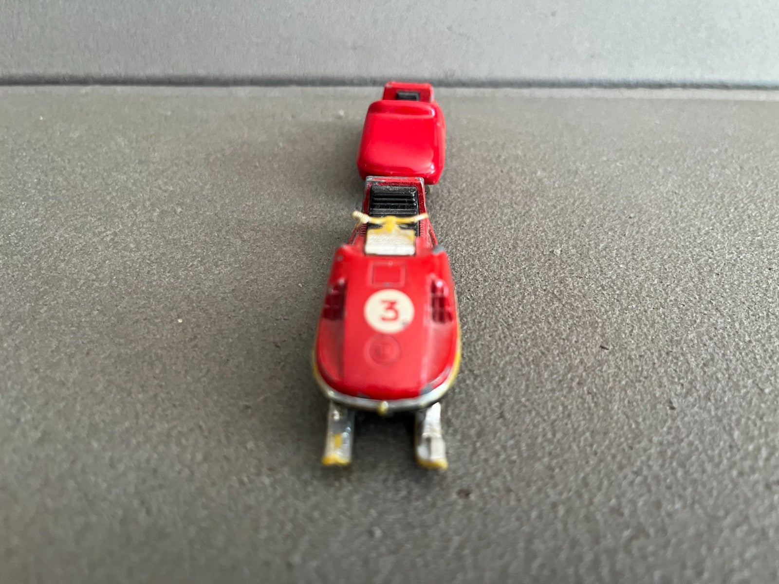 Ancienne Voiture miniature Moto Neige + Remorque Majorette France
