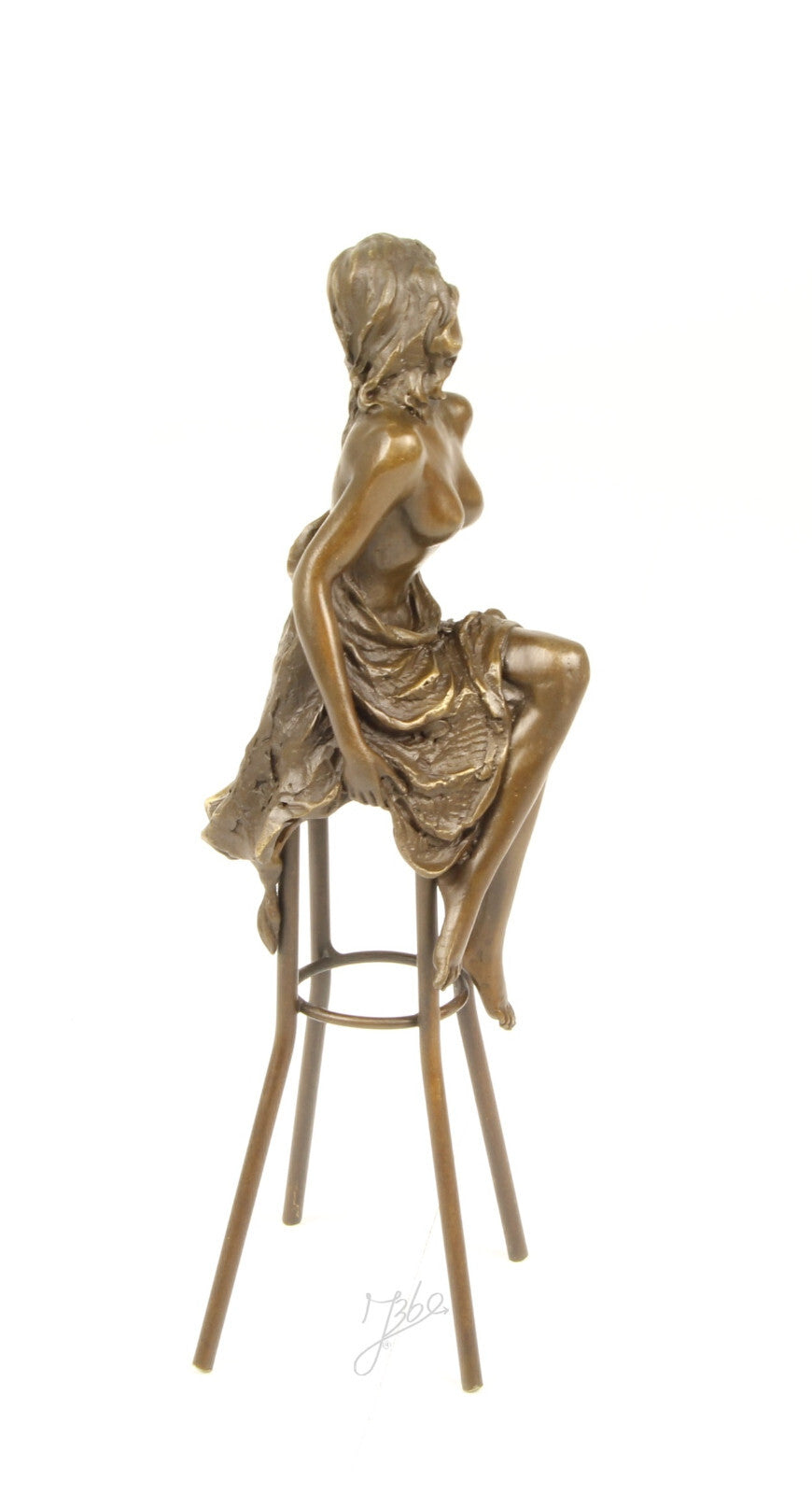 Statue Sculpture Bronze Art Déco Nouveau Femme Tabouret Bar DSBJ-13 Moderne