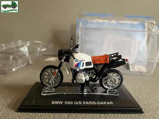 Moto miniature Rallye BMW R80 G/S Paris Dakar au 1/24