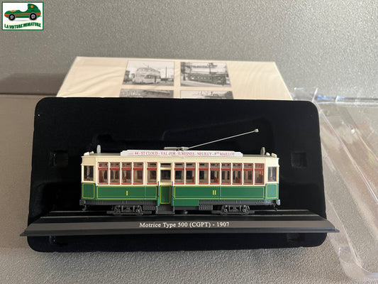 Voiture Miniature Tramway MotriceType 500 CGPT 1907 Ixo Atlas au 1/87