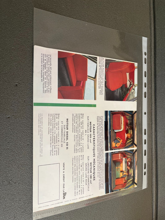 Ancien Dépliant Brochure Documentation Automobile Peugeot 404