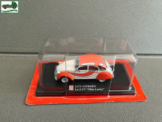 Voiture miniature Citroen 2cv 2 cv Miss Lucky Auto Plus Hachette 1/43