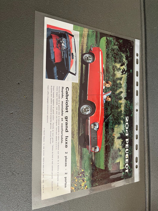 Ancien Dépliant Brochure Documentation Automobile Peugeot 204