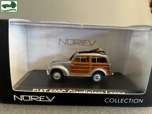 Voiture Miniature Fiat 500C Giardiniera Legno Norev au 1/43