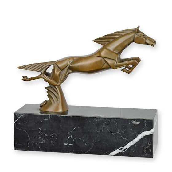 Statue Sculpture Bronze Art Déco Nouveau Mascotte Cheval BJ-77 Moderne