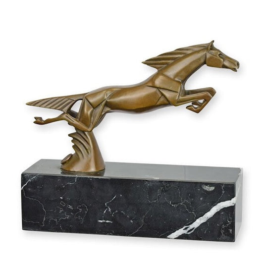 Statue Sculpture Bronze Art Déco Nouveau Mascotte Cheval BJ-77 Moderne