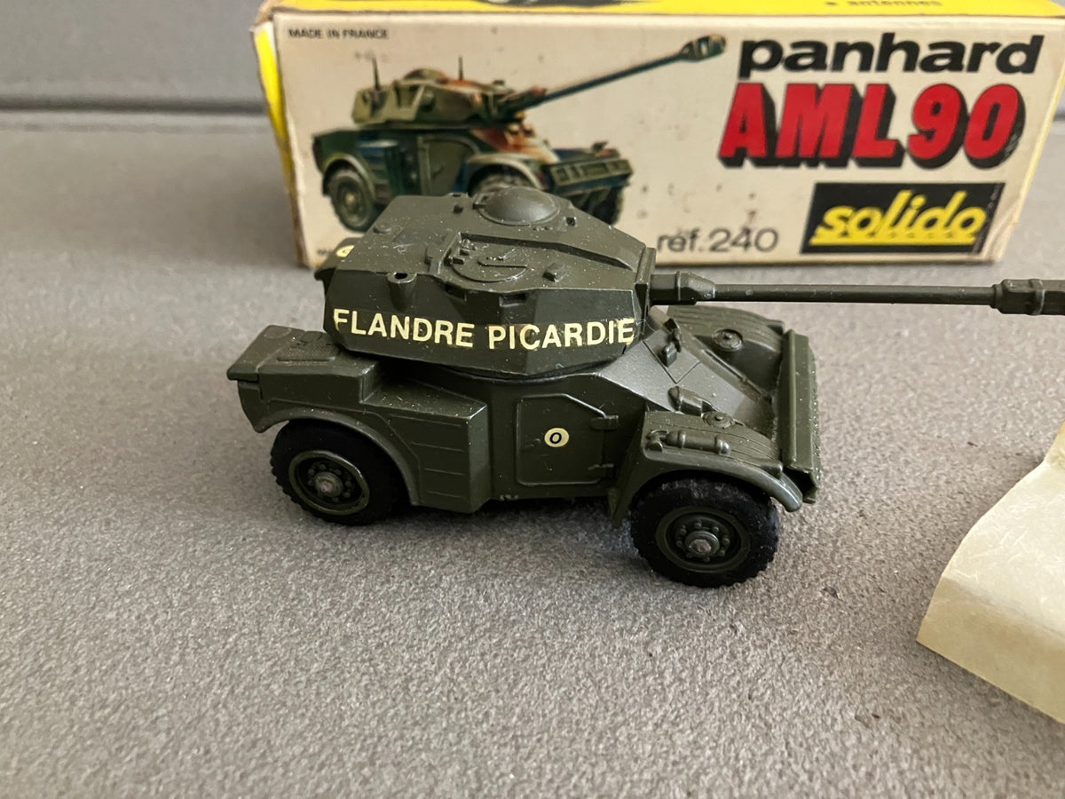 Ancienne Miniature Militaire Blindé char Panhard AML 90 240 Solido France 1/50