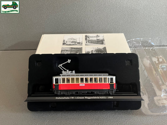 Voiture Miniature Tramway Stubaitalbahn TW 1 1904 Ixo Atlas au 1/87