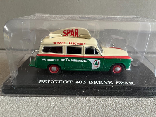 Voiture miniature Peugeot 403 Break Spar Auto Plus Hachette 1/43