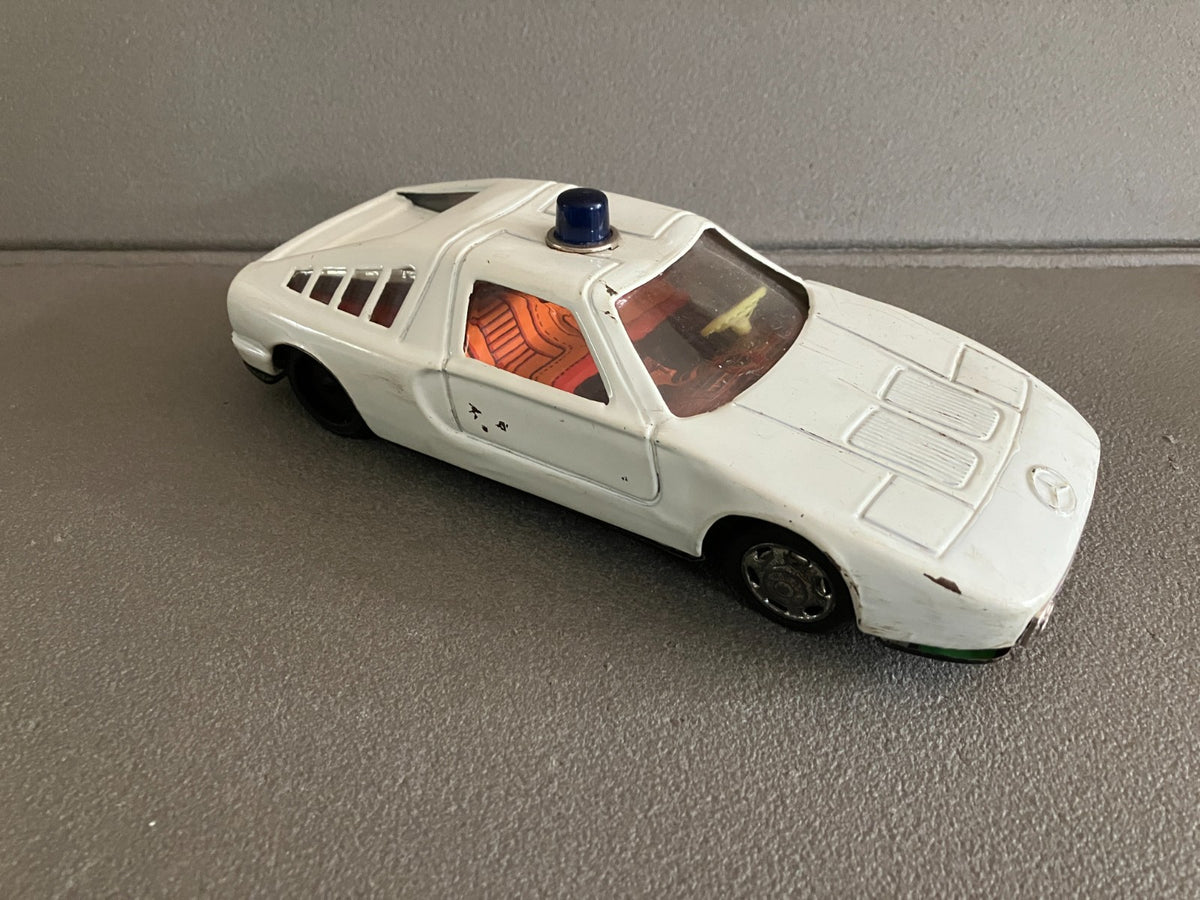 Jouet Ancien Voiture Miniature Tôle Mercedes C111 Yone Japan Yonezawa Friction