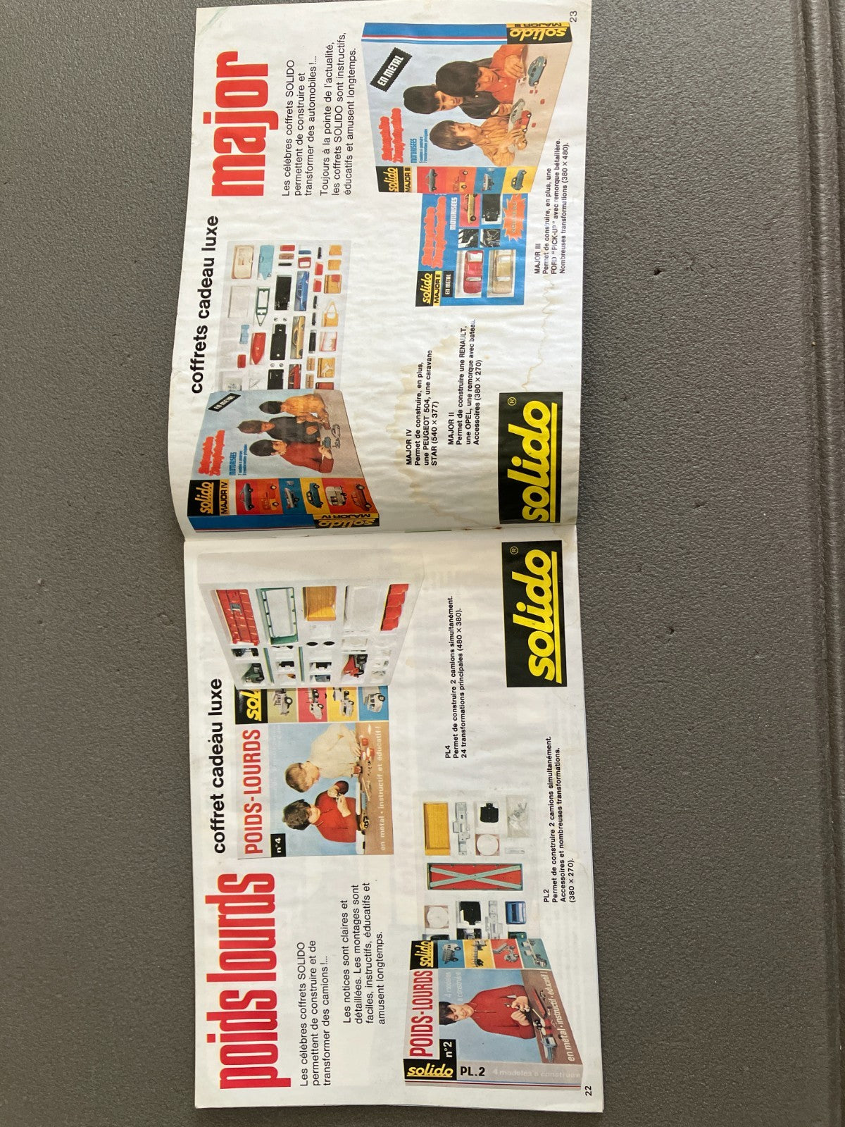 Ancien Dépliant Documentation Catalogue Jouet Voiture Solido 1975