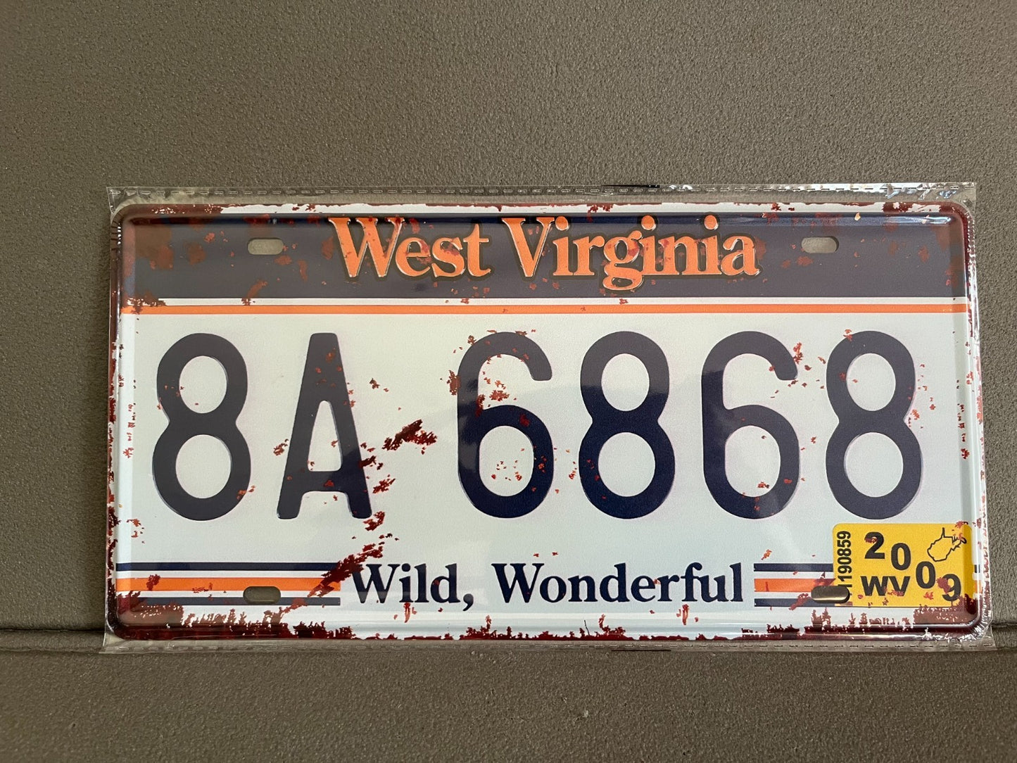 Plaque Métal Voiture Automobile Américaine Immatriculation West Virginia 15x30cm