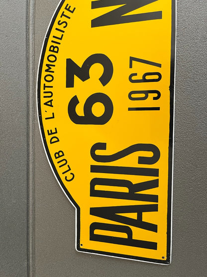 Plaque Métal Voiture Manilux rallye Paris Nice 1967 L'Automobiliste 63