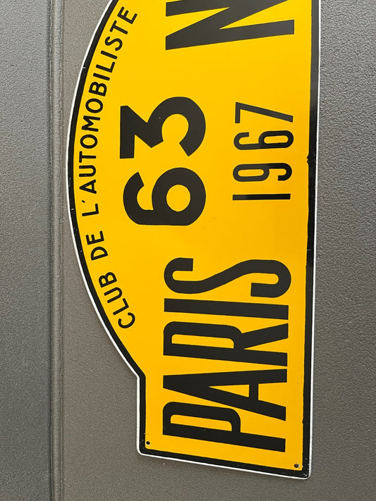 Plaque Métal Voiture Manilux rallye Paris Nice 1967 L'Automobiliste 63