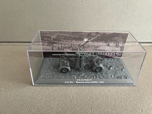 Miniature Militaire Char Tank Blindé Canon 8.8cm Flak 37 2.PZ.Div. Altaya 1/72