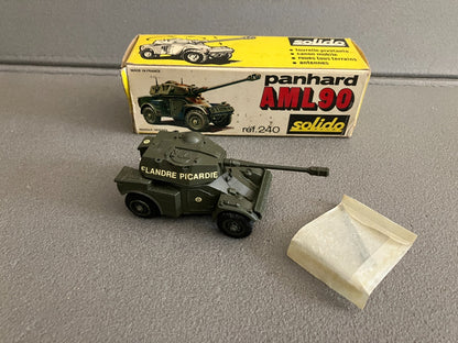 Ancienne Miniature Militaire Blindé char Panhard AML 90 240 Solido France 1/50
