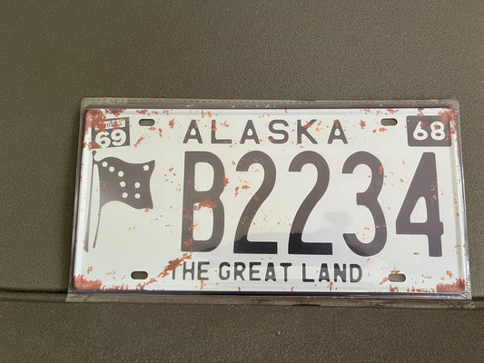 Plaque Métal Voiture Automobile Américaine Immatriculation Alaska 15 x 30 cm