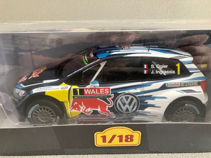 Voiture miniature Volkswagen Polo Ogier Ingrassia WRC Rallye Altaya au 1/18