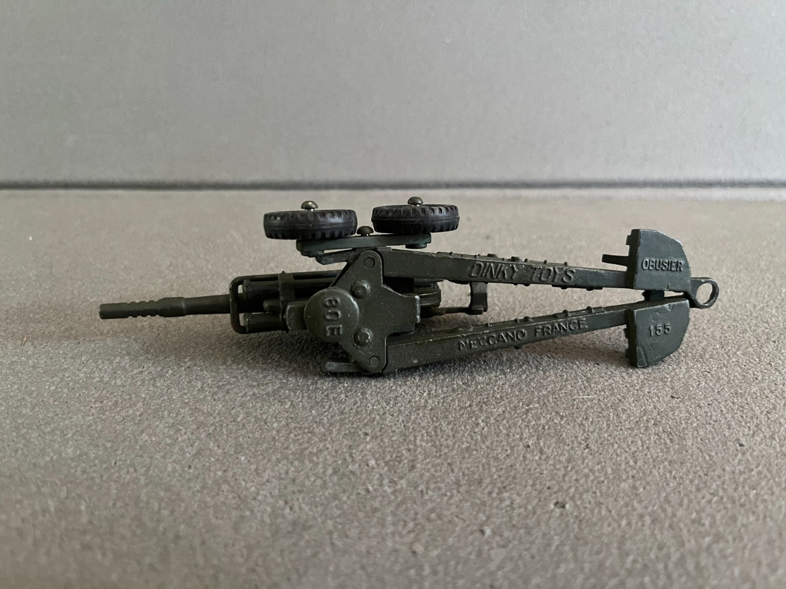 Ancienne Miniature Militaire Canon Obusier 155 Dinky Toys Meccano France Epave