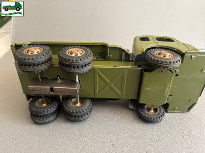 Jouet Ancien Camion Tôle Mécanisme Simca Cargo Militaire Joustra France Vintage