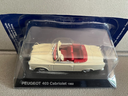 Voiture Miniature Peugeot 403 Cabriolet 1960 Norev Hachette au 1/43