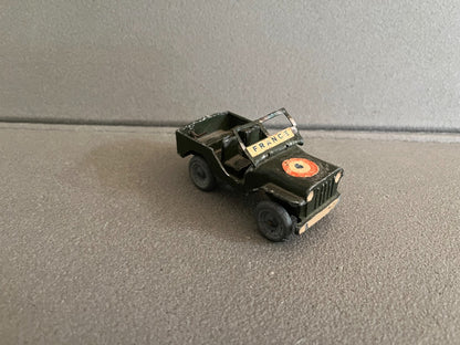 Rare Ancienne Voiture Miniature Militaire Jeep Willis Armée Française Zamak 1/43