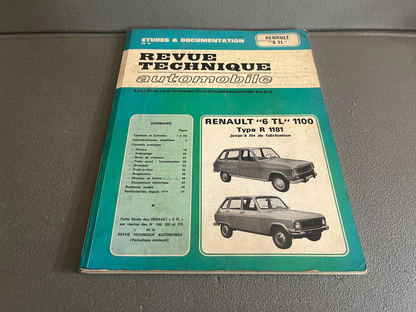 Livre Revue Technique Automobile Renault 6 TL 1100