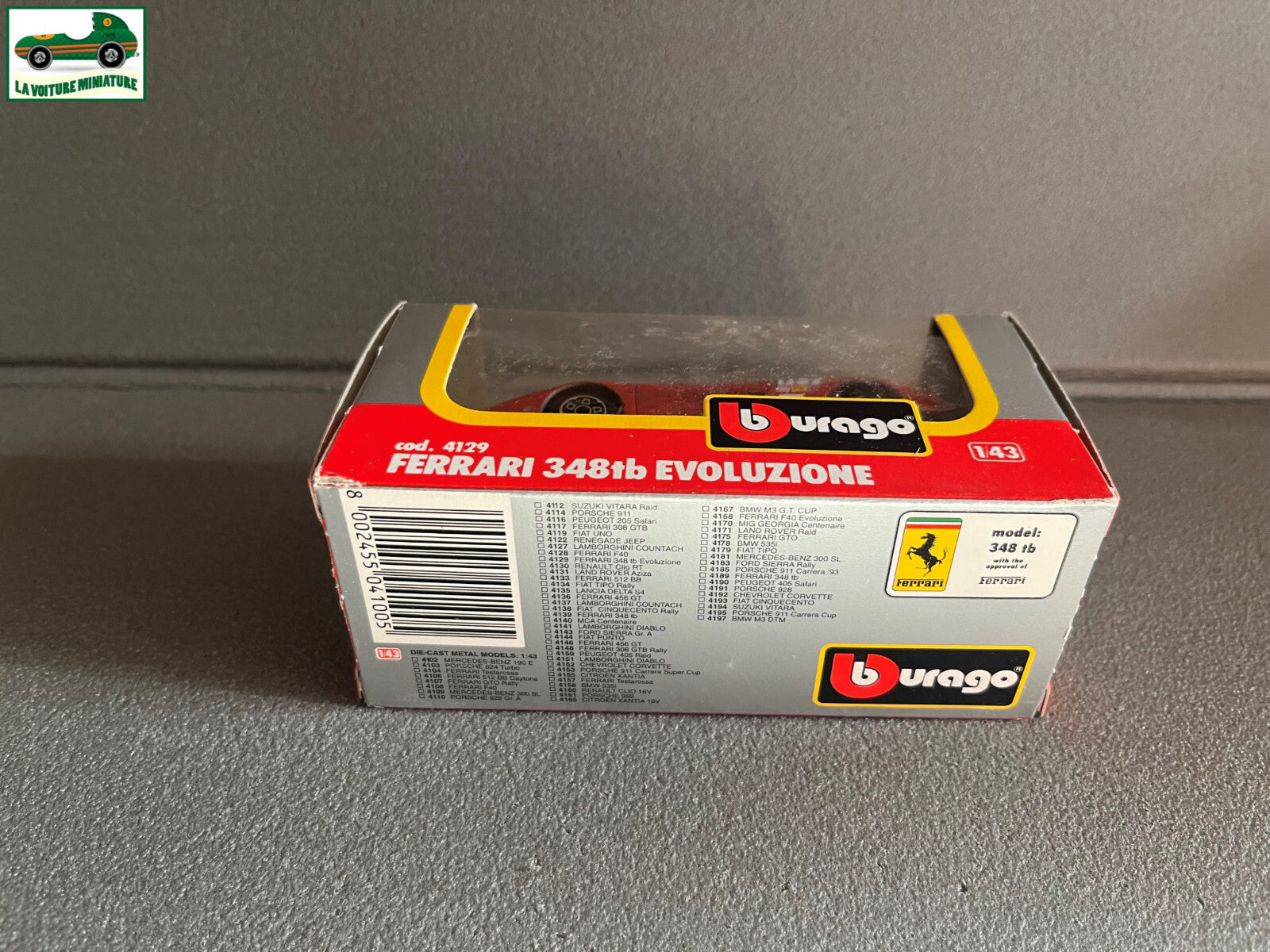Voiture miniature Collection Ferrari 348 tb Evoluzione tb cod 4129 Burago 1/43