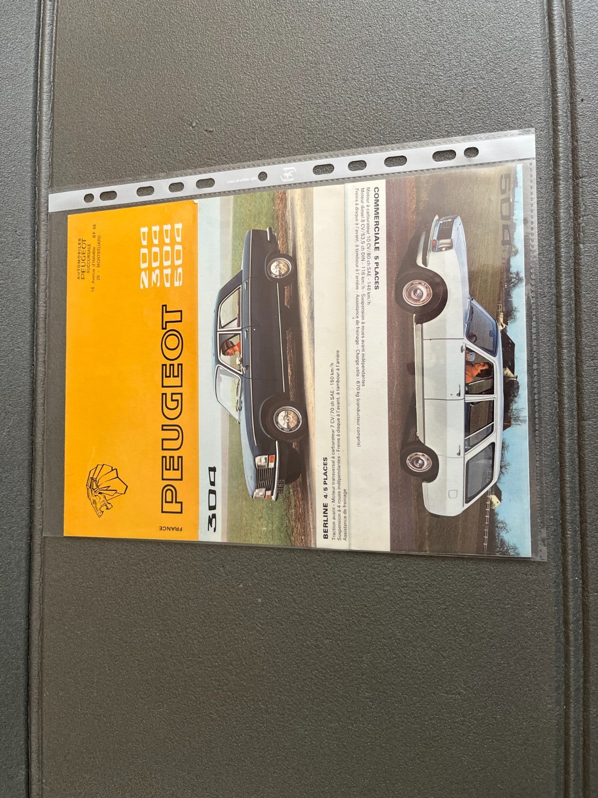 Ancien Dépliant Brochure Documentation Automobile Peugeot 304 504