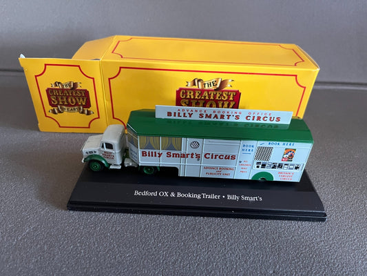 Voiture miniature Cirque Bedford OX Booking Trailer Billy Smart's Atlas 1/76
