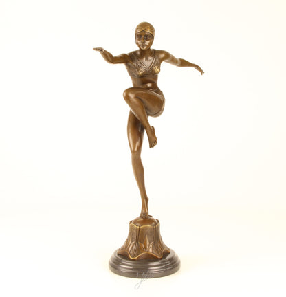Statue Sculpture Bronze Art Déco Nouveau Danseuse Avec Brio DSBJ-25 Moderne