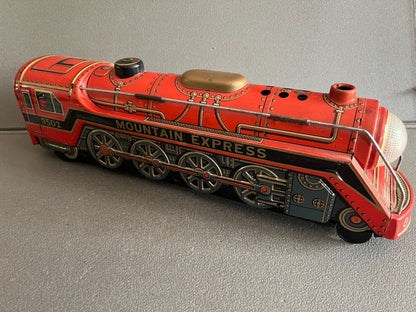 Jouet Ancien Tôle Train Locomotive Modern Toys Mountain Espress Japan