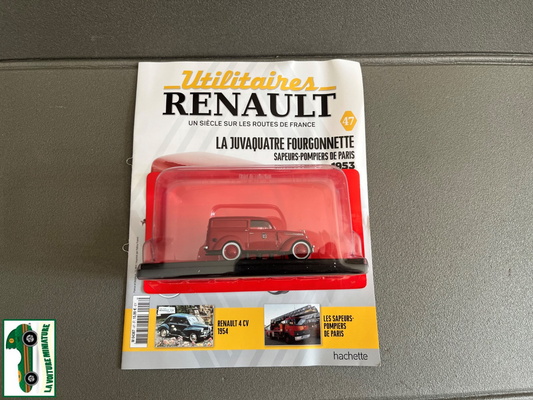 Voiture Miniature Utilitaire Renault Juvaquatre Pompiers Paris Hachette 1/43