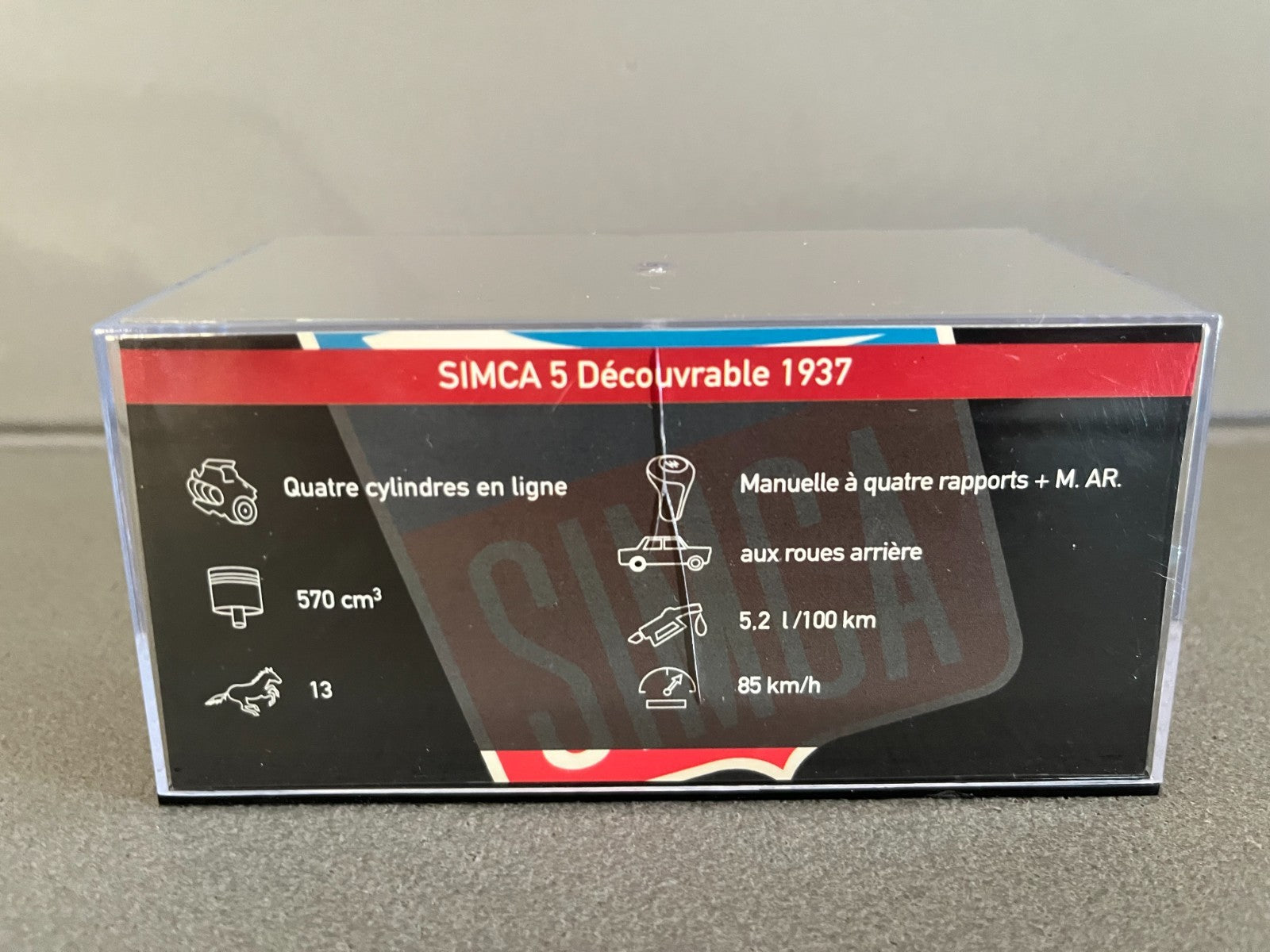 Voiture Miniature Simca 5 Découvrable 1937 Altaya au 1/43