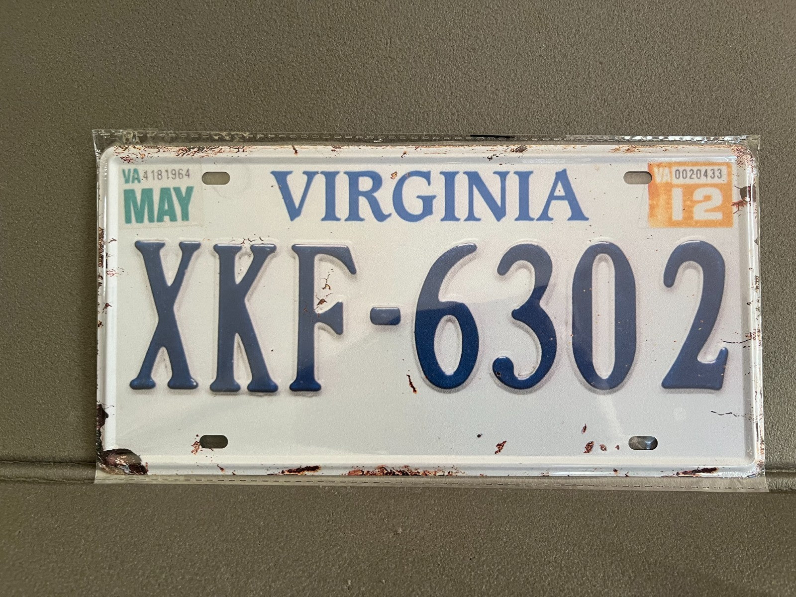 Plaque Métal Voiture Automobile Américaine Immatriculation Virginia 15 x 30 cm