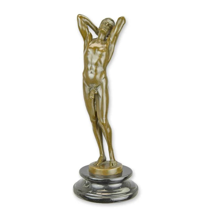STATUE MODERNE SCULPTURE BRONZE EROTIQUE MASCULIN
