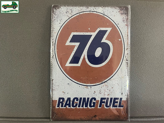 Plaque Métal Voiture Automobile Garage Huile Moteur 76 Racing Fuel 20 x 30 cm