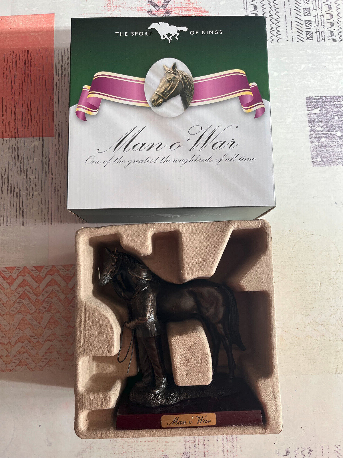 Statue Collection Cheval Course Man o' War Résine Editions Atlas 1/12
