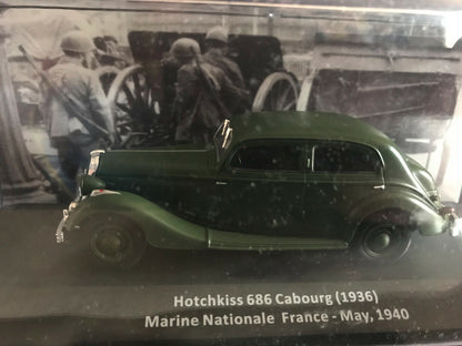 Voiture Miniature Militaire Hotchkiss 686 Cabourg Marine Nationale France 1/43