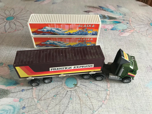 Ancienne Miniature Camion Semi Remorque Alaska Bear Prestige Express Plastique
