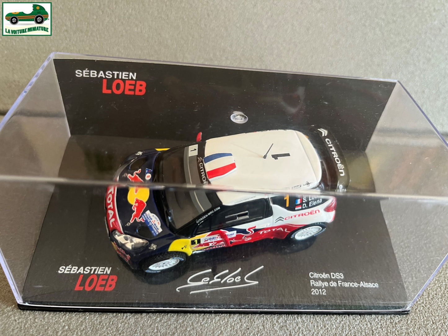 Voiture miniature Citroen DS3 Rallye France 2012 Loeb 1/43