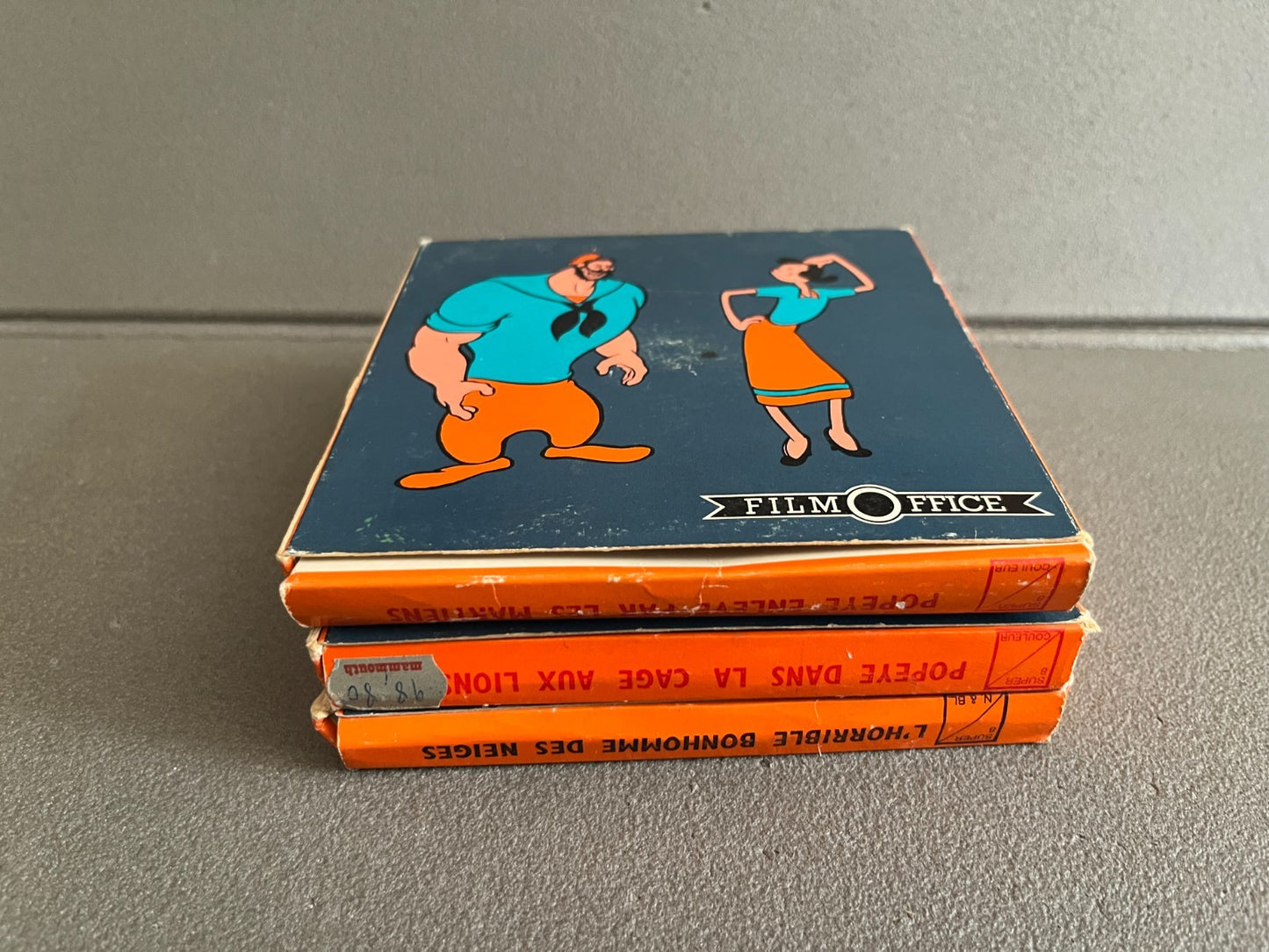 Lot Ancien Super 8 Film Office Popeye Bonhomme Neige Cage Lions Martiens