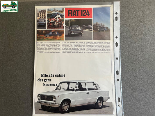 Ancien Dépliant Brochure Documentation Automobile Fiat 124