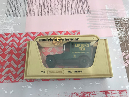 Voiture Miniature Tacot Publicitaire Matchbox Y-5 1927 Talbot Lipton's Tea 1/47