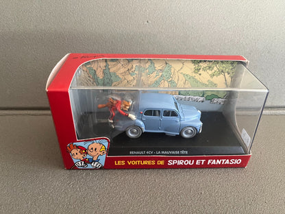 Voiture Miniature Renault 4CV La Mauvaise Tête Spirou au 1/43
