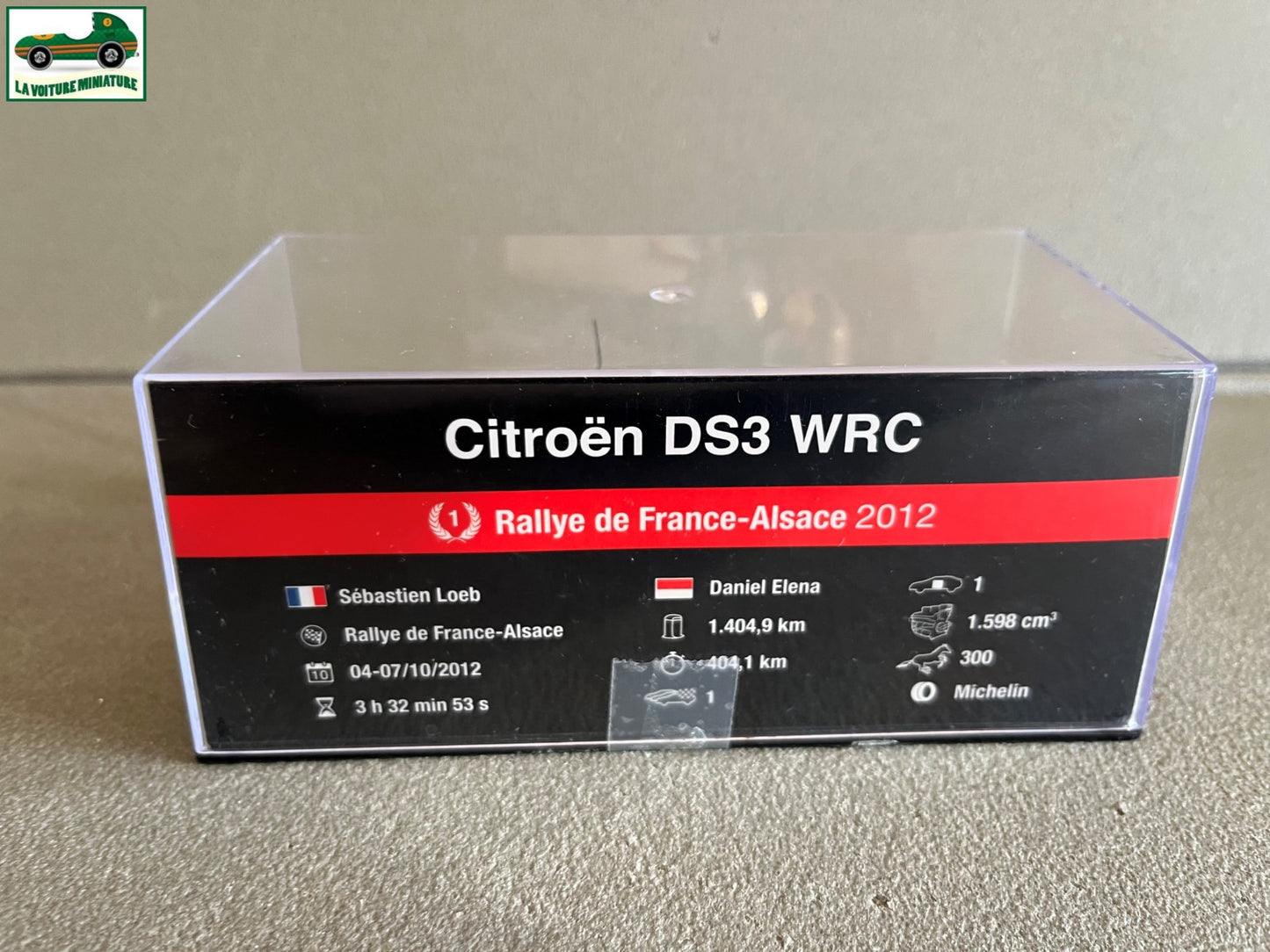 Voiture miniature Citroen DS3 Rallye France 2012 Loeb 1/43