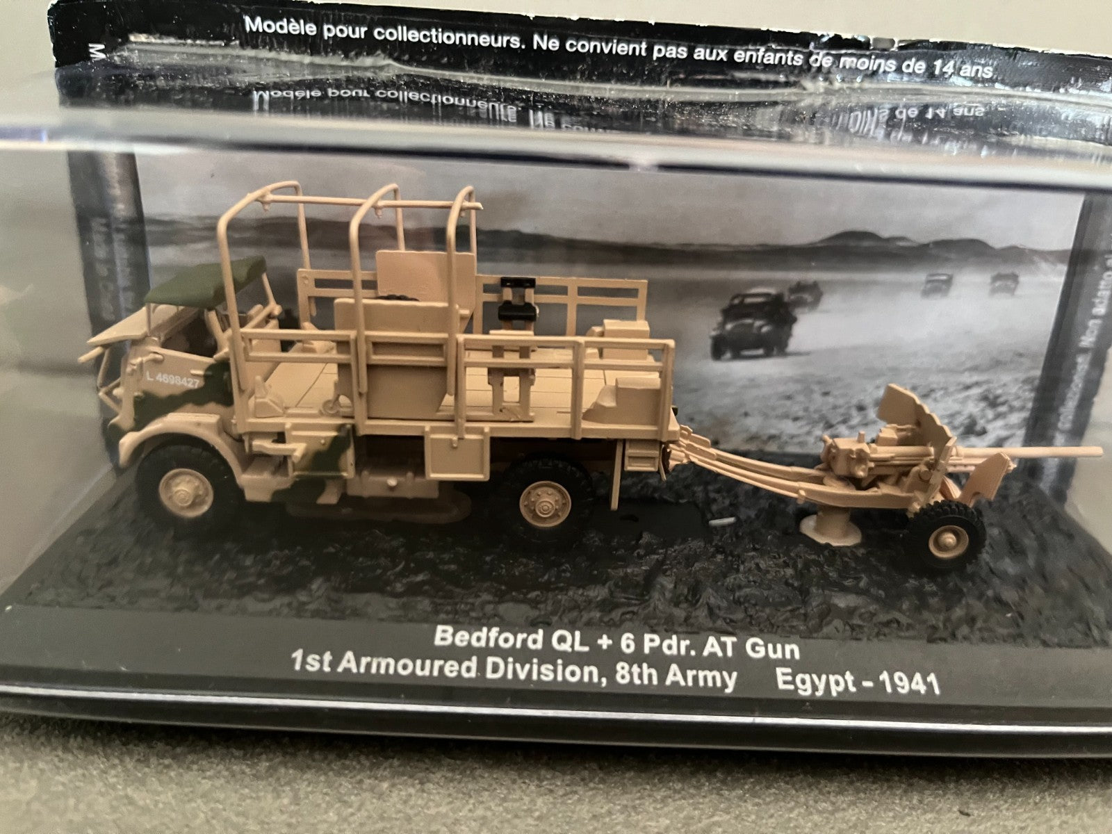 Miniature Militaire Char Tank Blindé Bedford QL + 6 Pdr. At Gun Altaya 1/72